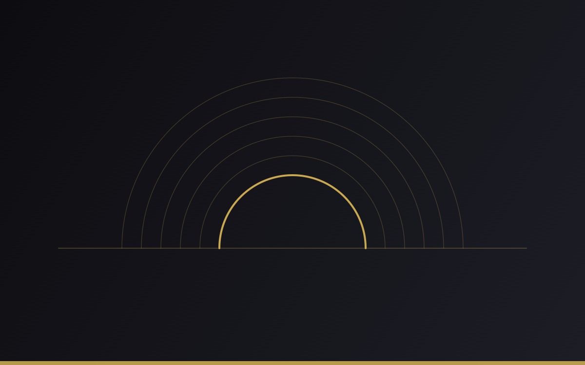 Abstrakte Grafik in Schwarz und Gold zum Thema Gutachten